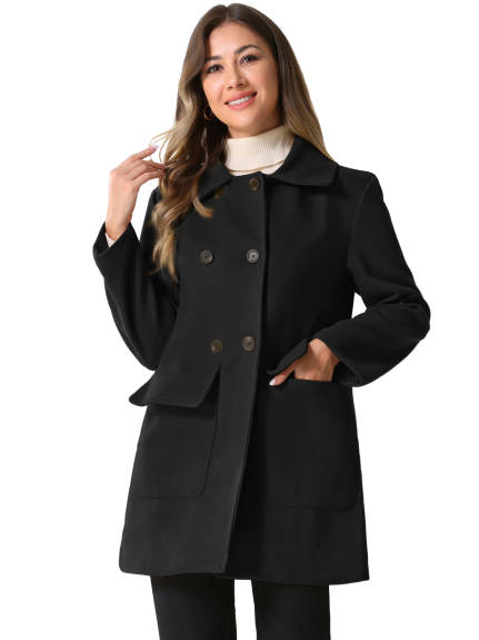 Allegra K - Peter Pan Collar Classic Winter Coat