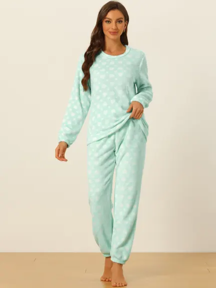 Allegra K- Flannel Pajama Set Long Sleeve Loungewear