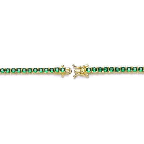 Rachel Glauber 14k Gold Plated with Colored 3mm Cubic Zirconia Tennis Bracelet