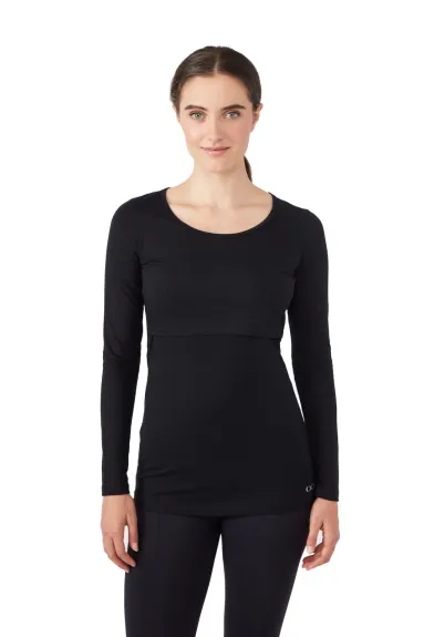 Charlotte Long Sleeves Round Neck Nursing Top - Modern Eternity Maternity