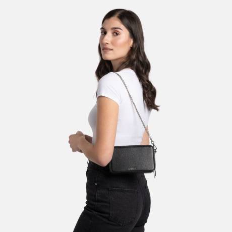 Lambert - The Maddie - Reversible Black Vegan Leather Handbag