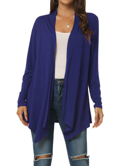 Allegra K- Draped Front Open Cardigan