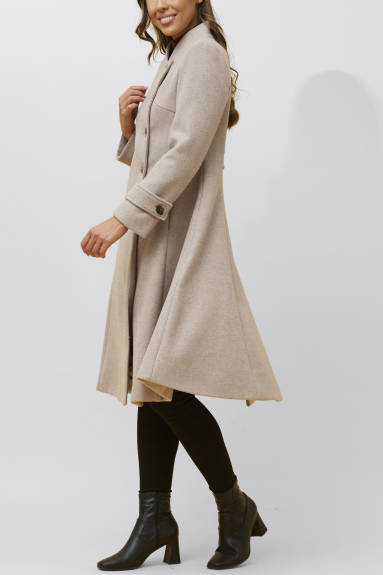 Annick - Harper Retro Flared Coat Side Buttons