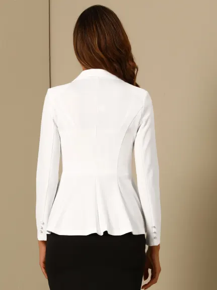 Allegra K - Single Button Dressy Peplum Blazer