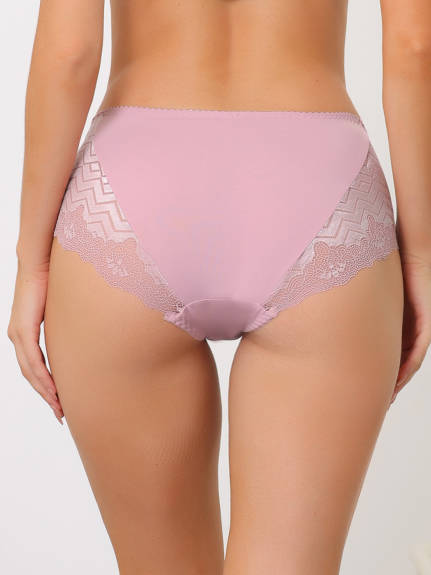 Allegra K- High Waist Smooth Lace Panties