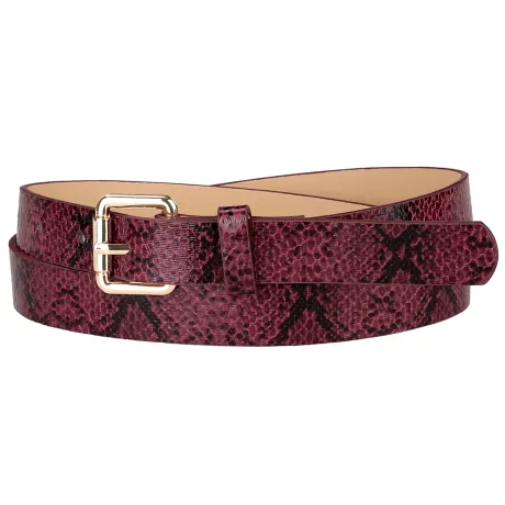 Allegra K- Ceinture fine en similicuir à boucle ardillon