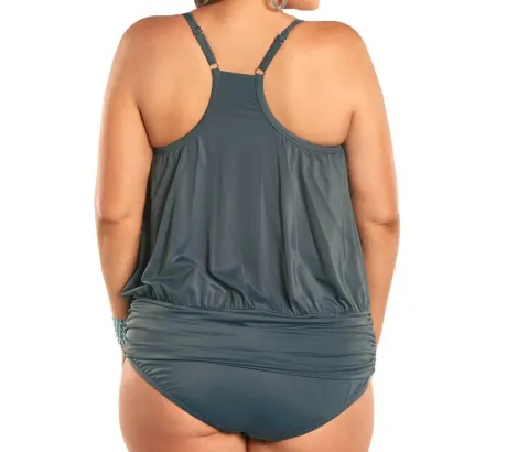 Always for Me - Plus Size Luxury Racerback Tankini Top With Matching Tankini Bottom