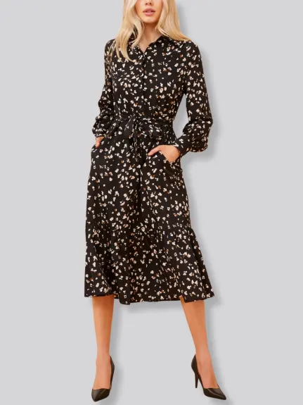 Annick - Renee Maxi Shirt Dress Printed Black