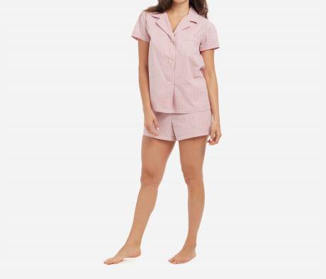 The Sleep Code Pyjama court classique en coton vichy