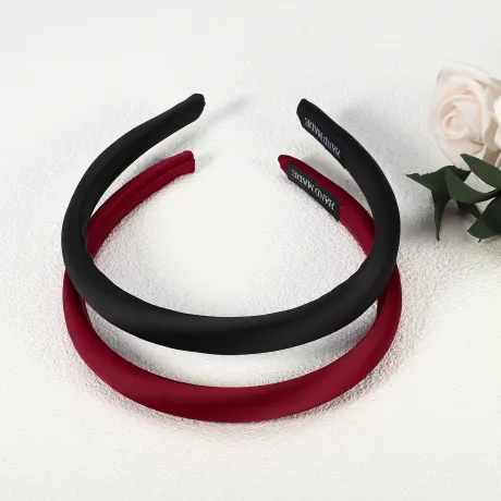 Unique Bargains- 2 Pcs Solid Silk Headbands