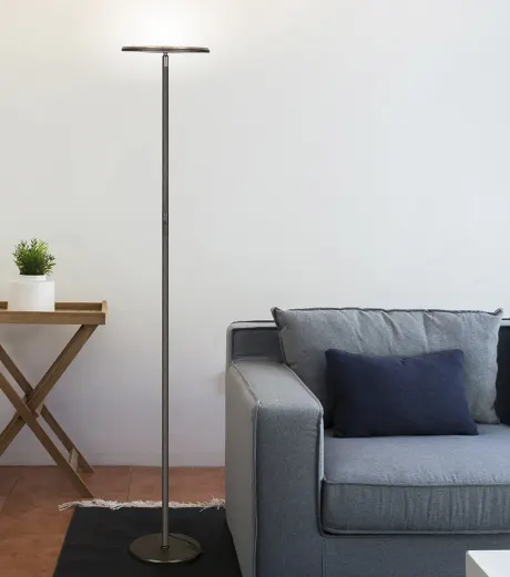 Sky Flux Led Torchiere Floor Lamp With Adjustable Head And 3 Color Temperature Options