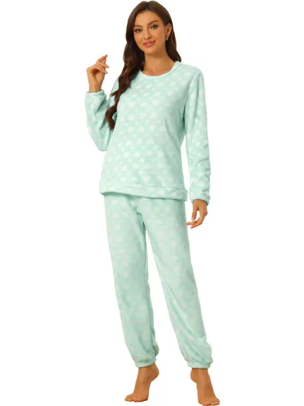 Allegra K- Flannel Pajama Set Long Sleeve Loungewear