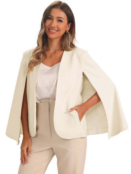 Allegra K - Cape Sleeve Open Front Blazer