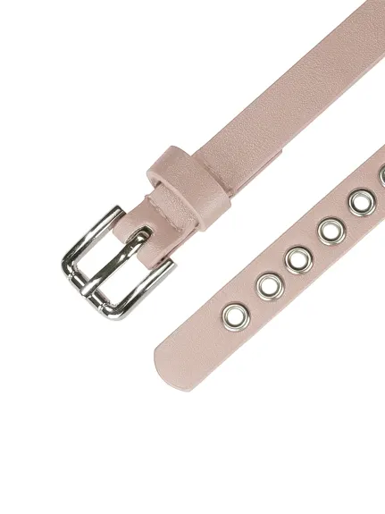 Allegra K- Ceinture à œillets Ceinture en cuir skinny grande taille