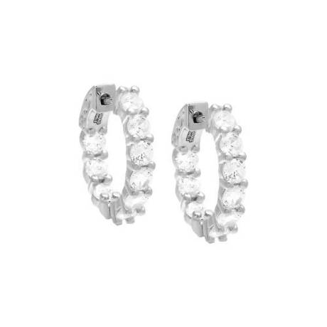 By Adina Eden -EDEN CZ ROUND HOOP EARRING - SILVER