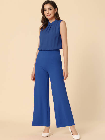 Allegra K - High Waist Flare Leg Rompers