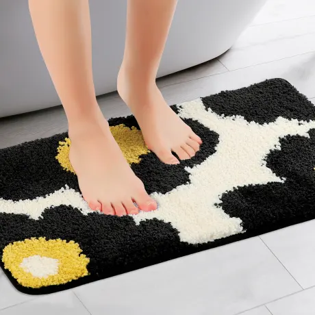 PiccoCasa- Washable Non Slip Extra Thick Quick Dry Bath Rugs 16" x 24"