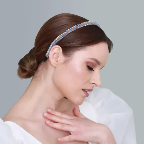 Unique Bargains- 2 Rows Rhinestone Hairband Headband