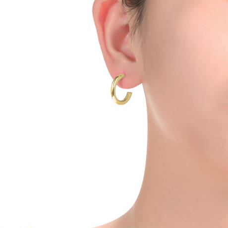 Rachel Glauber 14K Gold Plated Open Hoop Earrings