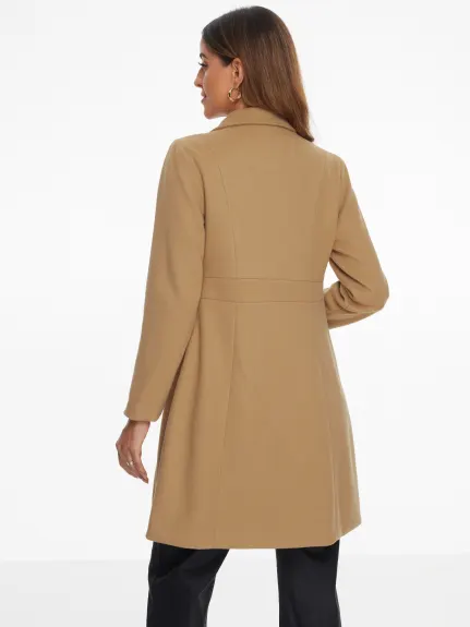 Allegra K- Manteau d'hiver élégant à boutons