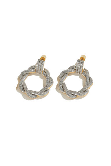 Classicharms-Ysabel Pavé Eternity Twist Hoop Earrings