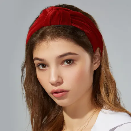 Unique Bargains - Velvet Wide Knotted Headband