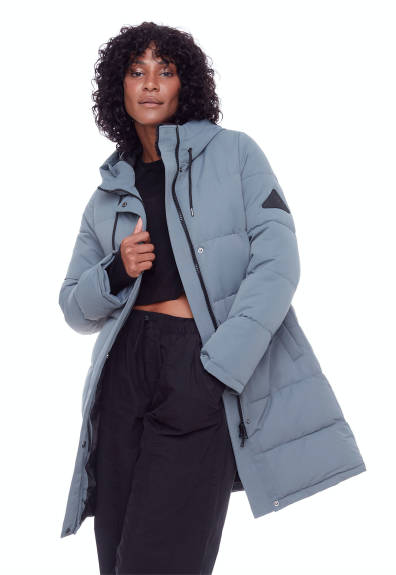 Alpine North - AULAVIK | Parka Mi-Long à Capuche et Duvet Vegan Recyclé pour Femme