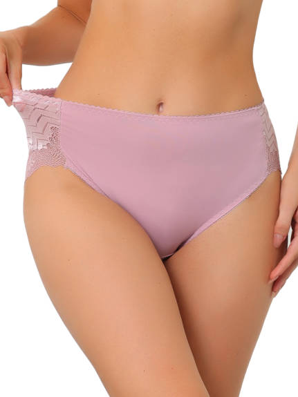 Allegra K- High Waist Smooth Lace Panties