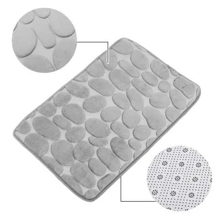 Unique Bargains- Bathroom Rug Mat Cobblestone Pattern