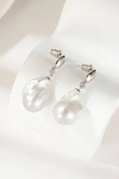 Classicharms-Doris Natural Baroque Pearl Drop Earrings