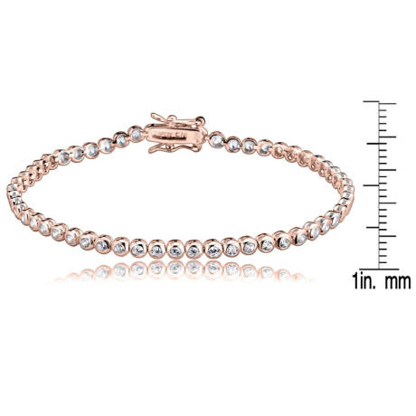 Rachel Glauber Round Bezel-set Bracelet with 3mm Colored Cubic Zirconia