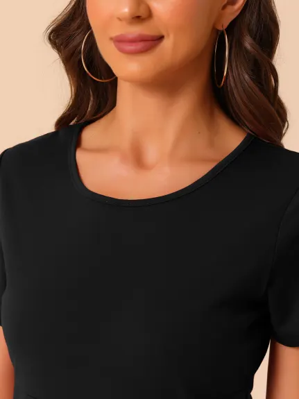 cheibear - Round Neck Casual Sleepwear Top