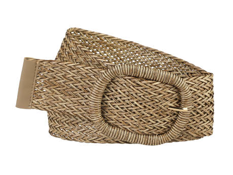 Allegra K- Wide Waist Braided Woven Belts Chunky Buckle