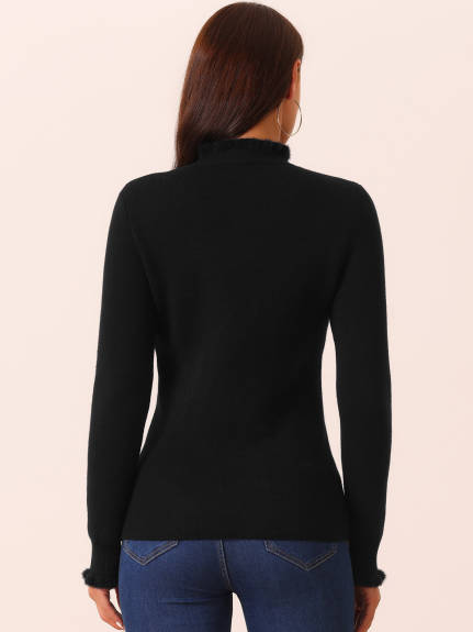 Allegra K - Slim Fit Mock Neck Sweater