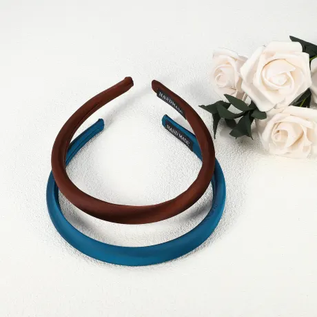 Unique Bargains- 2 Pcs Solid Silk Headbands