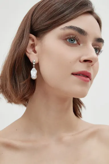 Classicharms-Doris Natural Baroque Pearl Drop Earrings