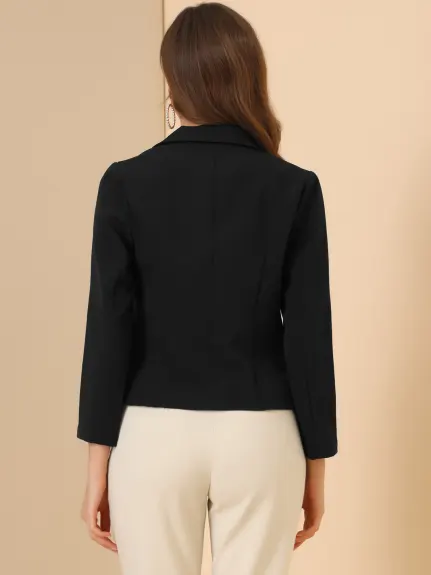 Allegra K- Open Front Crop Blazer Jacket