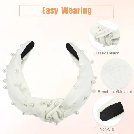 Unique Bargains- Faux Pearl noué Headband