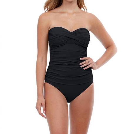 Profile By Gottex Maillot de bain une pièce Bandeau sans bretelles froncé sur le devant