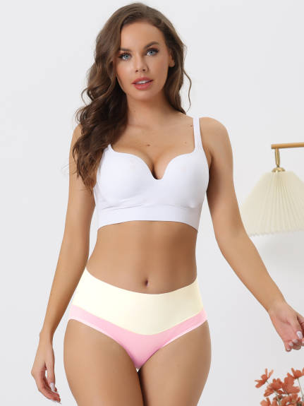 Allegra K- High Waist Cotton Briefs Tummy Control Panties