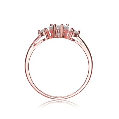 Bague en argent sterling avec cœur transparent et zircones cubiques à trois pierres « Je t'aime » : taille 7