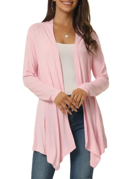 Allegra K- Draped Front Open Cardigan