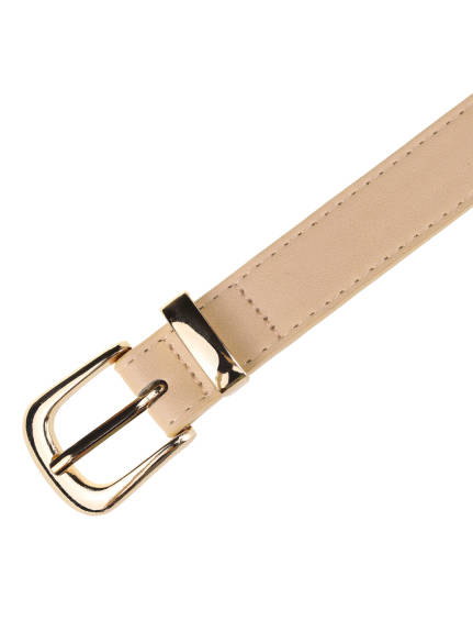 Allegra K- Faux Leather Gold Buckle Waist Belt