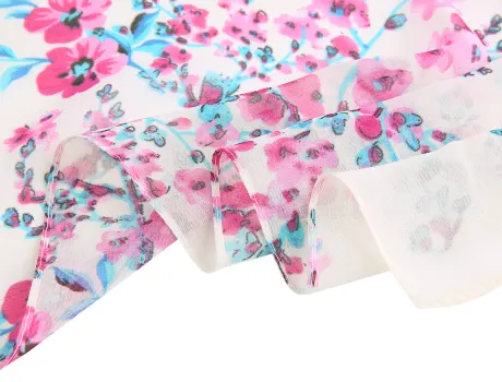 Allegra K- Floral Chiffon Long Scarf Wrap Shawl