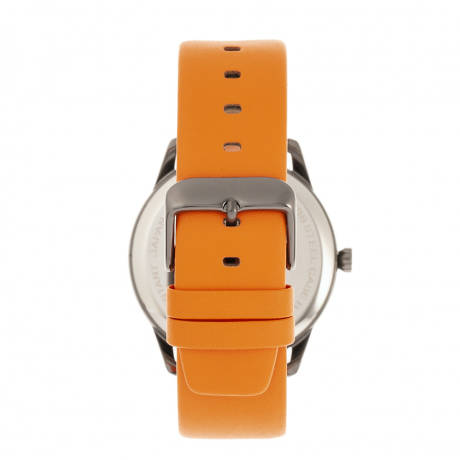 Simplify - The 6300 Leather-Band Watch - Orange/Black