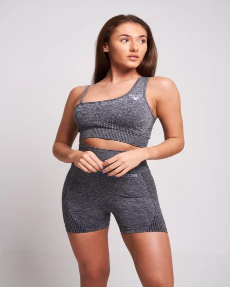 Twill Active - Soutien-gorge de sport asymétrique recyclé Chinella - Gris Marl