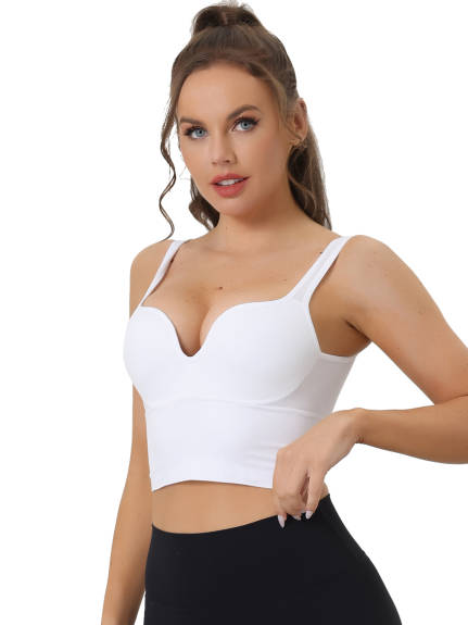 Allegra K- Wirefree Push Up Sports Bra Camisole