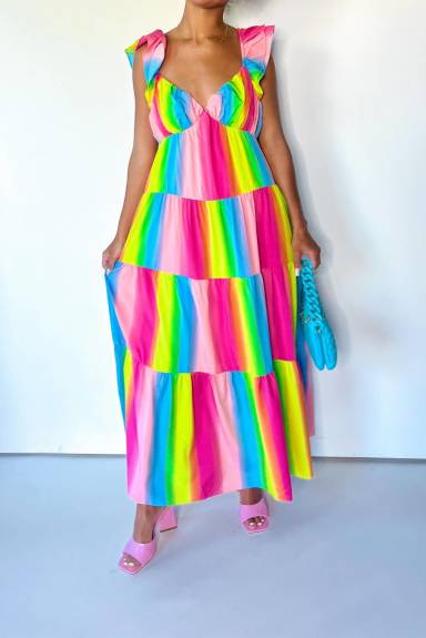 2.7 AUGUST APPAREL Ombre Maxi Dress