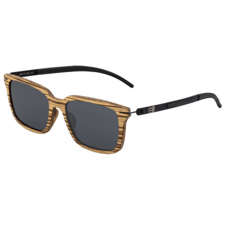 Earth Wood - Doumia Polarized Sunglasses - Zebrawood/Black