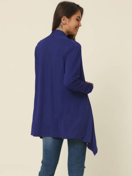 Allegra K- Draped Front Open Cardigan